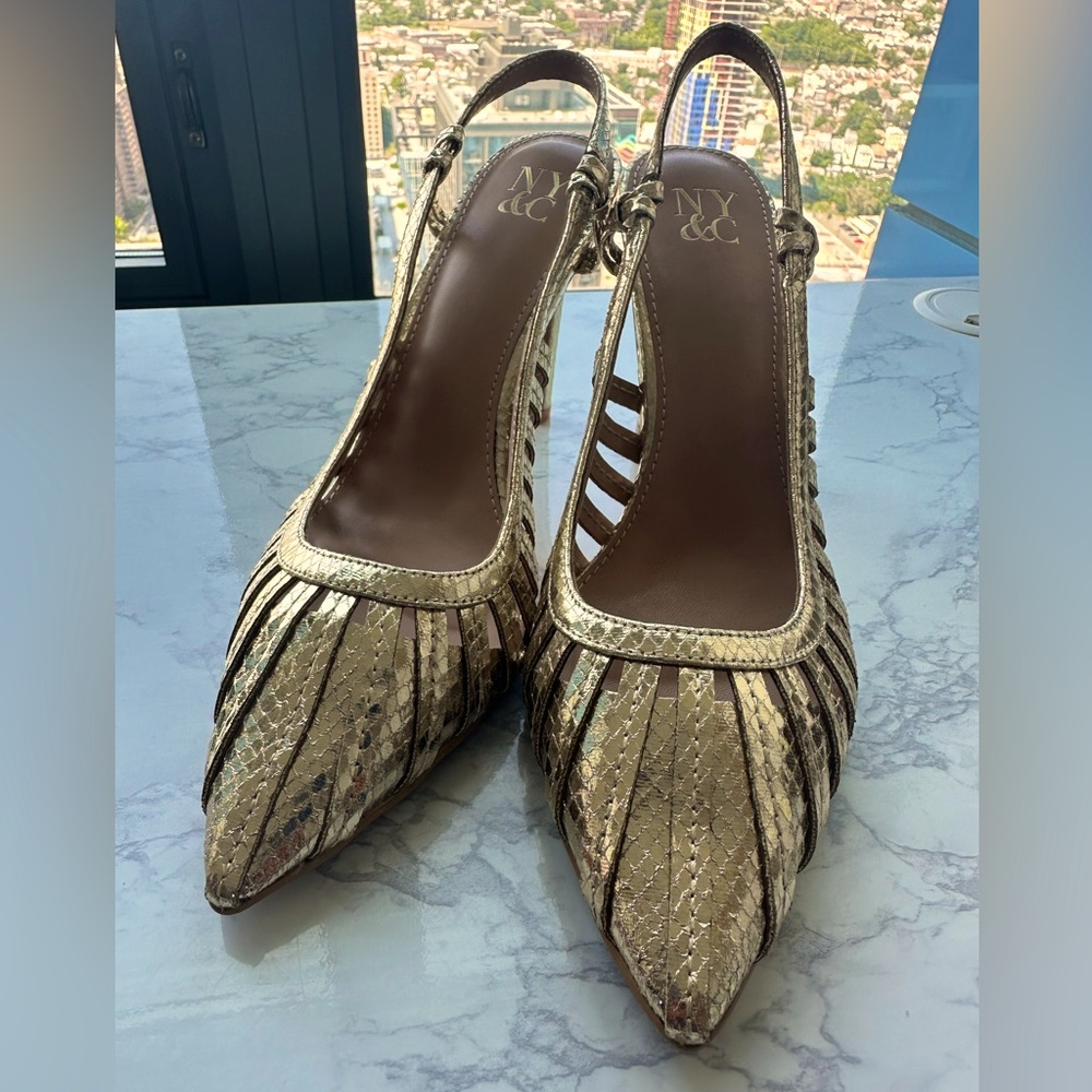 NY & Co gold shoes